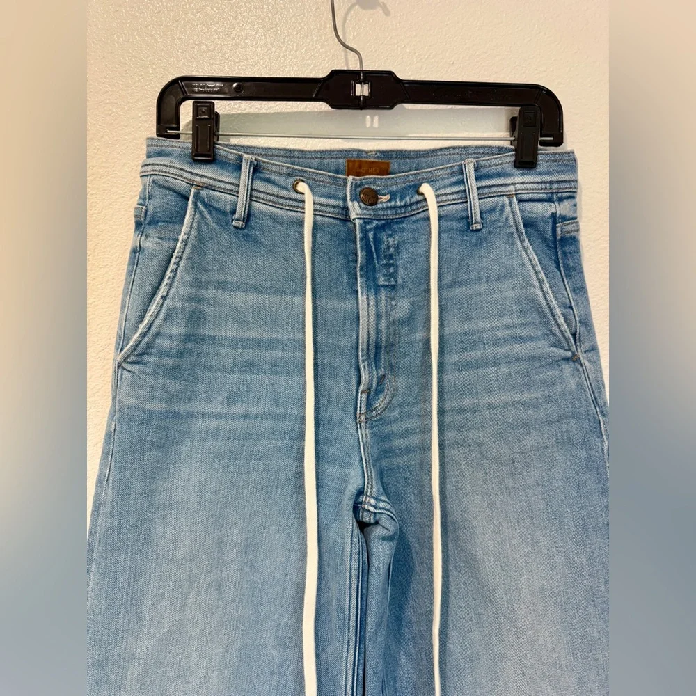 Mother Jeans Womens 27 The Drawn Undercover Prep Heel Fray Wide Leg Distressed - Picture 2 of 10